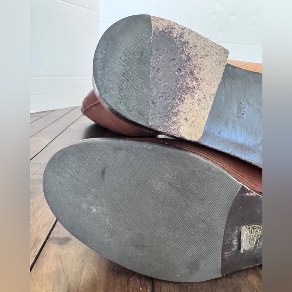 Tory Burch Women's Size 7.5 M Tall Leather Riding Boots Brown Gold Logo - Picture 14 of 16